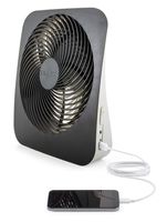 O2COOL Treva 10-Inch Portable Desktop Air Circulation Battery Powered Fan - 2 Cooling Speeds - with AC Adapter and USB Charging Port
