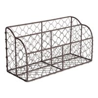 Home Traditions Rustic Farmhouse Chicken Wire Letter Holder with Two Slots for Home or Office to Sort and Organize in-Coming or Out-Going Letters and Bills