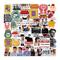 54 pcs Friends TV Show Stickers Waterproof Durable Decoration for Laptop, Water Bottle, Hydroflask, MacBook, Scrapbook Home Wall Graffiti VSCO Decals, Extra Durable 100% Vinyl