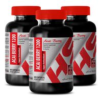 antioxidant Blend Supplements - ACAI Berry 1200 MG - Super ANTIOXIDANT - acai Natural Energy Boost - 3 Bottles (180 Capsules)