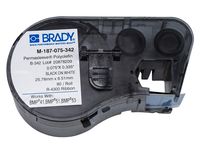 Brady PermaSleeve Heat-Shrink Polyolefin Wire Marking Sleeves (M-187-075-342) - Black On White Sleeves - Compatible with BMP41, BMP51, and BMP53 Label Makers - .335" Height, .75" Width