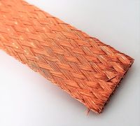 Flat Bare Copper Braid, Bright, 1/2" Diameter, 25' Length 1/2"