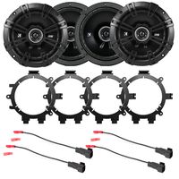 4X Kicker DSC6504 6.5" 240 Watt 2-Way 4-Ohm Car Audio Coaxial Speakers with Enrock Speaker Mounting Brackets and Wire Harness for Select 1996-2009 GM Full Size SUV Car Vehicles