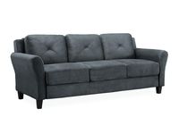 Lifestyle Solutions Collection Grayson Micro-fabric SOFA 80.3" x 32" x 32.68" Dark Gray