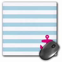 Retro Nautical Red Anchor - French Breton stripes - Mouse Pad, 8 by 8 inches (mp_57483_1)