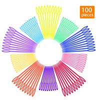 100 Pcs Plastic Sewing Needles, iFergoo 50 Pcs 3.5" Colorful Large Eye Crafts Needles and 50 Pcs 2.75"Kids Safety Learning Needles for DIY Sewing Handmade Crafts, Kid Weave Education