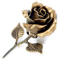 Hand forged metal rose (bronze stained) - Unique Anniversary Gift for Her