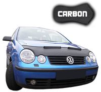 Hood Bra for VW Polo 4 9N CARBON Bonnet Car Bra Front End Cover Nose Mask Stoneguard Protector TUNING