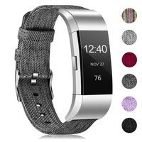 Humenn Bands Compatible with Fitbit Charge 2, Breathable Woven Fabric Quick Replacement Wristband Straps, Women Men