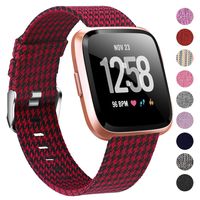 Welltin Bands Compatible with Fitbit Versa/Fitbit Versa 2/Fitbit Versa Lite for Women Men, Breathable Woven Fabric Strap, Quick Release, Adjustable Replacement Wristband for Fitbit Versa Smart Watch