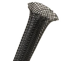 Techflex Flexo PET Material - 1/2" - Black - 10 ft piece