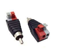 Qaoquda Speaker Phono RCA Male to AV 2 Screw Terminal Female Strip Audio Video Spring Press Type Balun Connector Adapter(2-Pack) (RCA M)
