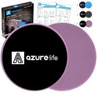 A AZURELIFE Exercise Core Sliders, 2 Pack Dual Sided Exercise Gliding Discs Use on All Surfaces, Light and Portable, Perfect for Abdominal&Core Workouts