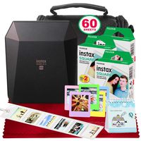 Fujifilm Instax Share SP-3 Smartphone Printer (Black) with 60 Sheets of Instant Square Film with Platinum Bundle (USA Warrantty)