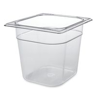 Rubbermaid Commercial Products Cold Food Insert Pan for Restaurants/Kitchens/Cafeterias, 1/6 Size, 6 Inches Deep, Clear (FG106P00CLR)