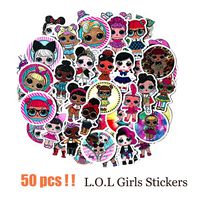 50 PCS Surprise! Stickers, LOL Vinyl Waterproof Stickers for Water Bottles, Hydro Flask, Car, Laptop, Kids Boys Girls Toy, Luggage, Skateboard, Motorcycle, Bicycle, Decal Graffiti Patches