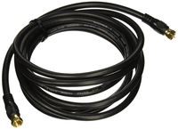 Monoprice RG6 Quad Shield CL2 Coaxial Cable with F Type Connector, 10ft, Black