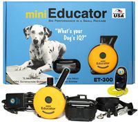 E-Collar - ET-300 - 1/2 Mile Remote Waterproof Trainer Mini Educator Remote Training Collar - 100 Training Levels plus Vibration and Sound - includes PetsTEK Dog Training Clicker
