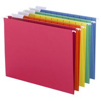 Smead Colored Hanging File Folder with Tab, 1/5-Cut Adjustable Tab, Letter Size, Assorted Primary Colors, 25 Per Box (64059)