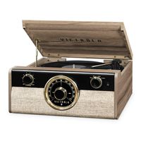 Victrola Wood Metropolitan Mid Century Modern Bluetooth Record Player with 3-Speed Turntable and Radio