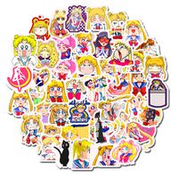 Sailor Moon Anime Girl Stickers Laptop Stickers Waterproof Skateboard Snowboard Car Bicycle Luggage Decal 50pcs Pack