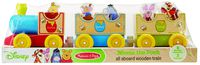 Melissa & Doug Disney Baby Winnie the Pooh All Aboard Wooden Train With 3 Train Cars and 5 Characters