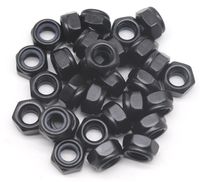 binifiMux 30Pcs M6-1.0mm Black Zinc Plated Nylon Lock Nuts Inserted Hex Self Clinching Nuts