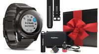 Garmin Fenix 5X Plus+ Sapphire (Titanium) Gift Box Bundle | + Screen Protectors, PlayBetter Portable Charger, USB Adapters & Case | Multisport GPS Watch, Maps/ClimbPro, Garmin Pay, Music | Gift Box