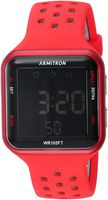 Armitron Sport Unisex 40/8417RED Black Accented Digital Chronograph Red Perforated Silicone Strap Watch