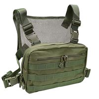 abcGoodefg Tactical Chest Rig, Molle Radio Chest Harness Holder Holster Vest for Two Way Radio Walkie Talkies (Green)