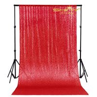 ShinyBeauty Sequin Backdrop Curtains Prom Backgrounds Glitter Photography Back Drop Cover-190921 (8FTx10FT, Red)