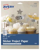 Avery Full-Sheet Sticker Project Paper, Silver, 8-1/2" x 11", Pack of 5 (4396)