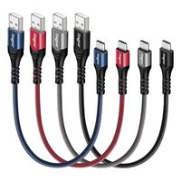 Fasgear USB C Cable, 4 Pack 1ft USB Type C 2.0 Cable Fast Charge and High-Speed Data Transfer Compatible with Moto G6 G7 Galaxy S8 S8+ S9 Oneplus 7 7pro Sony Xperia L1 XA2 Huawei P20 Lite