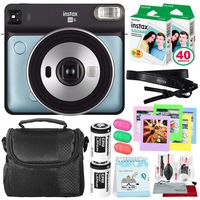 Fujifilm instax Square SQ6 Instant Film Camera (Aqua Blue) + 40 Sheet Square Instant Film + Deluxe Bundle (USA Warrantty)