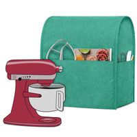 Luxja Dust Cover Compatible with 6-8 Quart Stand Mixer, Cloth Cover with Pockets for Stand Mixer and Extra Accessories (Compatible with All 6-8 Quart Stand Mixer), Green