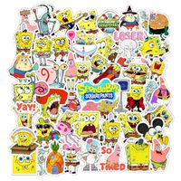 Labeol 100 Pcs Cartoon Spongebob Stickers for Water Bottles Motorcycle Notebook Laptop Luggage Bicycle Skateboard