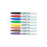 EXPO 16078  Vis-A-Vis Wet-Erase Overhead Transparency Markers, Fine Point, Assorted Colors, 8-Count