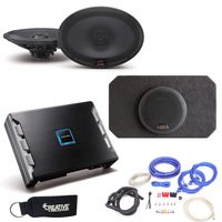 Alpine PDR-F50 4-Channel Amplifier w/Type-R R-S69 6x9 Coaxial Speakers and SBR-S8-4 8 Inch Enclosure & Wire kit