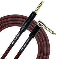 KIRLIN Cable IWB-202BFGL-10/BR 10-Feet Premium Plus Instrument Cable, Black/Red Woven Jacket