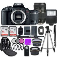 Canon EOS Rebel T7i Digital SLR Camera with Canon EF-S 18-55mm is STM Lens + Tamron 70-300mm f/4-5.6 AF Lens + Accessory Bundle