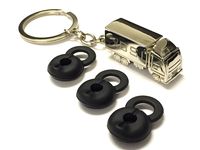 BSI 3pcs Black Medium Eargels for Plantronics Explorer 500 Wireless Mobile Bluetooth Headset Ear Hooks Loops Clips Stabilizers Earloops Earclips Replacement Parts + Free Silver Metal Truck Keychain with BSI(TM) LOGO