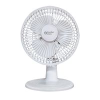 Comfort Zone CZ6D 6-inch Quiet Portable Indoor 2-Speed Desk Fan with Stable Base and Adjustable Tilt, White
