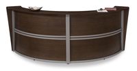 OFM Core Collection Marque Series Double Unit Curved Reception Station, in Walnut (55292-WALNUT)