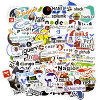 COMKI Cool Vinyls Graffiti Decoration Stickers (100pcs No-Duplicate Pack),Programming Stickers of IT Logo and Geek Coder Developer Programmer Decoration Open Sources Linux(Collection_Geek Programming)