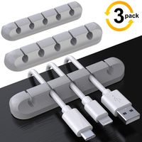 3-Pack Cable Holder Clips, Desktop Cable Organizer Cord Wire Management for USB Charging Cable/Power Cord/Mouse Cable PC Office Home