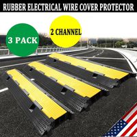 Zbond 3 Pack Extreme Rubber Cable Protectors Dual Channel Cable Protector 12000LB Rubber Speed Bump cable ramps / protectors (3 Pack)