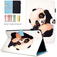LittleMax Fire HD 10 Case, Colorful Synthetic Leather Kickstand Soft TPU Protective Auto Wake/Sleep Cover for Amazon Kindle Fire HD 10.1 Inch 7th Gen & 5th Gen -2 Cute Panda