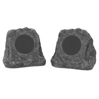 Innovative Technology Premium 5-Watt Bluetooth Outdoor Rock Speakers with A/C Adaptor and Built In Rechargeable 5200mAh Battery, Pair, Charcoal - ITSBO-513P5