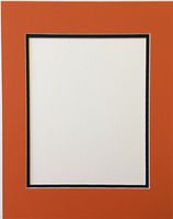 Pack of 5 11x14 Orange and Black Double Picture Mats Cut for 8x10 Pictures