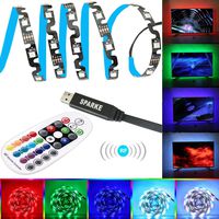 SPARKE LED RGB TV Backlight USB Powered 3meter/9.9feet 5050 Flexible Strip Light Kit with RF Remote Controller for Large Screen TV/Monitor(45-70 Inches)